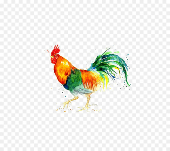 Chicken Watercolor: Animals Watercolor painting Rooster - Watercolor Animals Chicken 