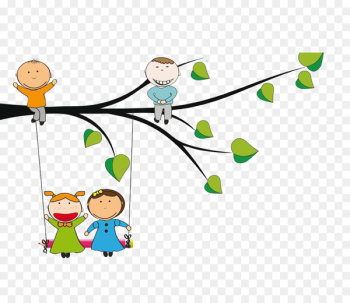 Child Calendar Illustration - Cartoon child swing Child Calendar Illustration - Cartoon child swing