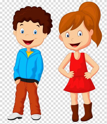 Child Drawing Animation Dessin animxe9, Two children transparent background PNG clipart