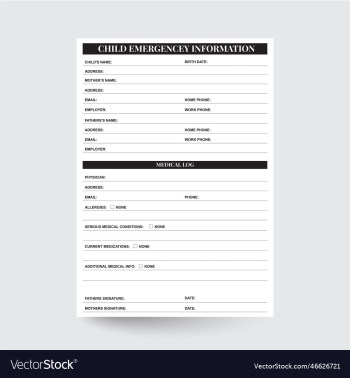 child emergency information child emergency information