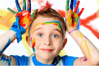 Child Painting Art - happy holi Child Painting Art - happy holi