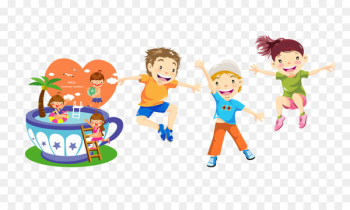 Child Play Jumping Illustration - Play cartoon kids Child Play Jumping Illustration - Play cartoon kids