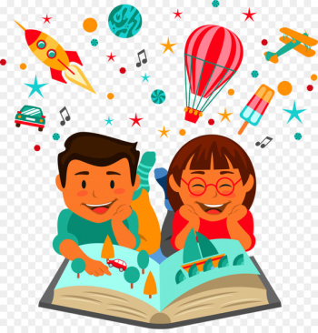 Child Reading Learning Education Illustration - Children reading 