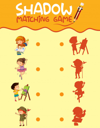 Children activity shadow matching game Children activity shadow matching game
