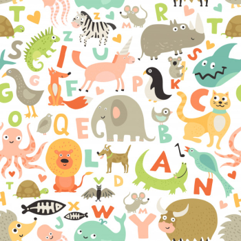 Children alphabet seamless pattern Free Vector Children alphabet seamless pattern Free Vector