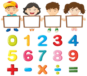 Children and colorful numbers Children and colorful numbers