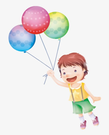 Children Holding Balloons, Children Clipart, Cartoon, Balloon PNG ...