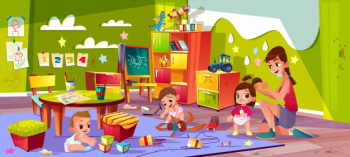 Children in nursery school cartoon vector. Free Vector Children in nursery school cartoon vector. Free Vector