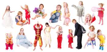 children isolated on white background