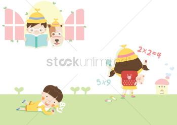 Children studying Children studying