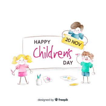 Childrens day concept in watercolor Free Vector Childrens day concept in watercolor Free Vector