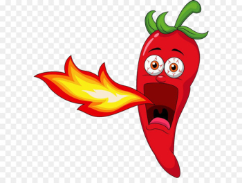 Chili pepper Mexican cuisine Chili con carne Cartoon - Chili voice spit fire 