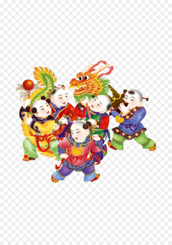 China Budaya Tionghoa Tangyuan Lantern Festival Traditional Chinese holidays - Children play 