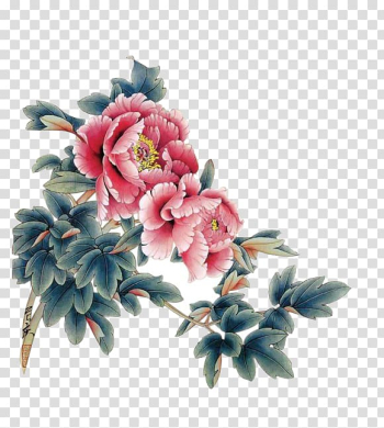 China Chinoiserie Gongbi Ink wash painting, Peony transparent background PNG clipart China Chinoiserie Gongbi Ink wash painting, Peony transparent background PNG clipart