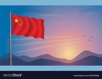 china flag in the morning sun china flag in the morning sun