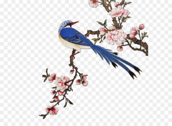 China Flowering Peach Trees Paper Painting - Chinese flowers and birds 