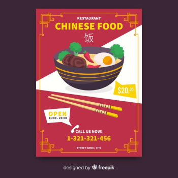 Chinese food flyer template