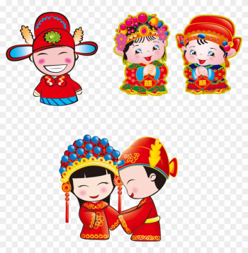 Chinese Marriage Wedding Clip Art - Chinese Wedding Cartoon