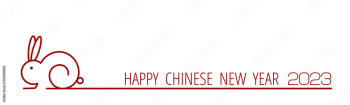 Chinese New Year 2023, the year of the rabbit, red and gold line art characters, simple hand-drawn Asian elements with a craft Happy Chinese New Year 2023, the year of the rabbit,