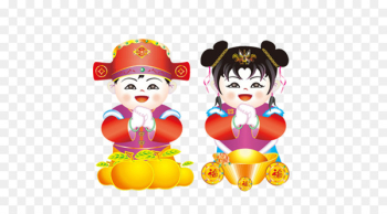 Chinese New Year Chinese calendar Fat choy Holiday - Kung Hei Fat Choy cartoon character men and women 