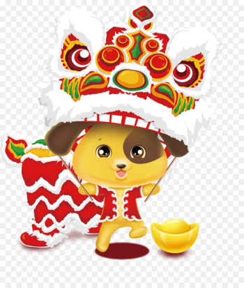 Chinese New Year Dog New Years Eve New Years Day - Dancing lion puppy 