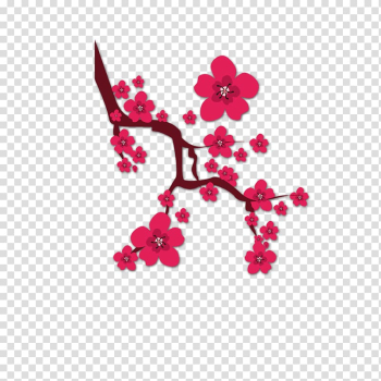 Chinese New Year Dog u95f9u65b0u5e74 New Years Day Gift, Plum flower transparent background PNG clipart