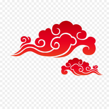 Chinese New Year Lunar New Year Papercutting Mid-Autumn Festival Poster - Red cloud material 