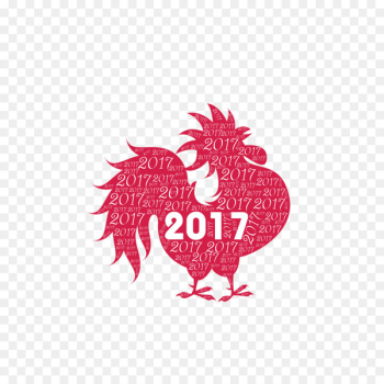 Chinese New Year New Years Day Rooster New Year card - Year of the Rooster Chinese New Year holiday elements 