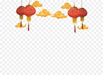 Chinese New Year Paper lantern Christmas - Vector Chinese lantern clouds 