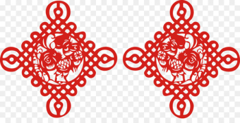 Chinese New Year Papercutting Chinese paper cutting Chinese zodiac New Years Day - Chinese knot New Year Year of the Rooster Chinese New Year paper-cut window grilles 