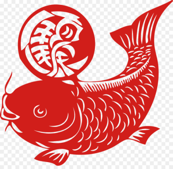 Chinese New Year Papercutting Image Vector graphics Chinese paper cutting - fish art 