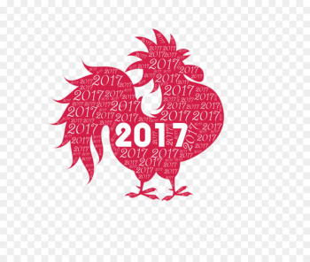 Chinese New Year Rooster New Years Day New Year card - 2017 Year of the Rooster silhouette material 