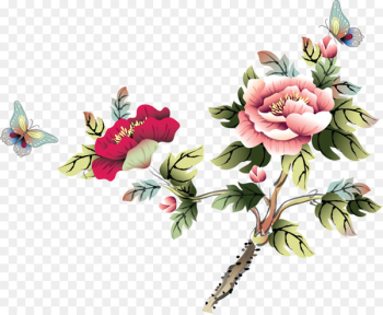 Chinese painting Bird-and-flower painting Peony - flower Chinese painting Bird-and-flower painting Peony - flower