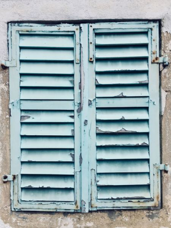 Chipped Blue Paint On Aging Shutters Chipped Blue Paint On Aging Shutters
