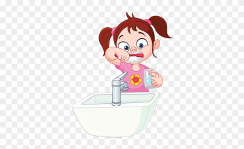 Chocolate Land Story Girl Brushing Teeth - Girl Brush Teeth Clipart