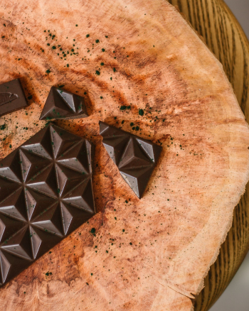 Chocolate on Wooden Chopping Board Chocolate on Wooden Chopping Board