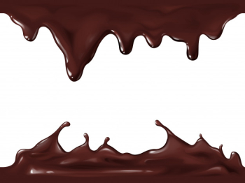 Chocolate seamless illustration of realistic 3d splash and flow drops of dark or milk chocolate Free Vector