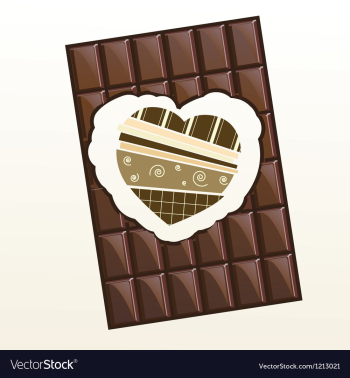 Chocolate Valentine card coffee in vector image Chocolate Valentine card coffee in vector image