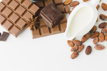 Chocolate with milk copy space Free Photo Chocolate with milk copy space Free Photo