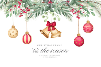 Christmas background with watercolor ornaments Free Vector Christmas background with watercolor ornaments Free Vector