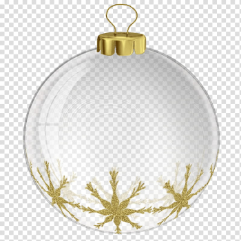 Christmas balls, white and gold Christmas bauble art transparent background PNG clipart