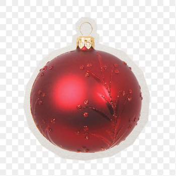 Christmas bauble png sticker, paper | Free PNG - rawpixel