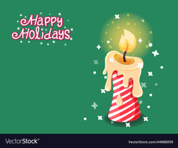 christmas burning candle with happy holidays christmas burning candle with happy holidays