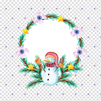 Christmas card Euclidean New Year , Watercolor wreath transparent background PNG clipart