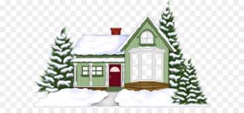 Christmas card House Home New Year - Building Green Christmas 