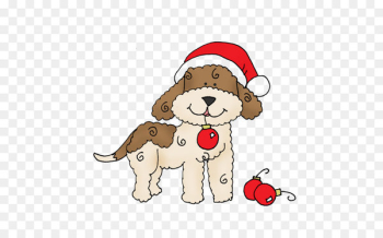 Christmas cartoon color cute little dog Christmas cartoon color cute little dog