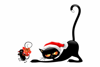 christmas #cat #black #animal #mouse #cute #mischief - Christmas ...