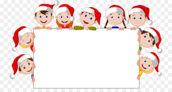 Christmas Child Cartoon Illustration - Christmas border element 