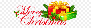 Christmas Clip art - Transparent Merry Christmas with Presents PNG Clipart 