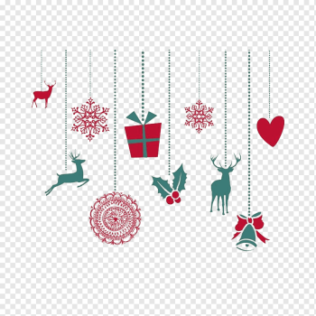 Christmas decoration Christmas ornament Euclidean, Christmas, festive Elements, heart, christmas Background png